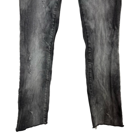 DIESEL LIVIER LEGGING Gray Wash Jeans Raw Hem Stretch Distressed Jeans sz 26 x24 - Picture 6 of 16